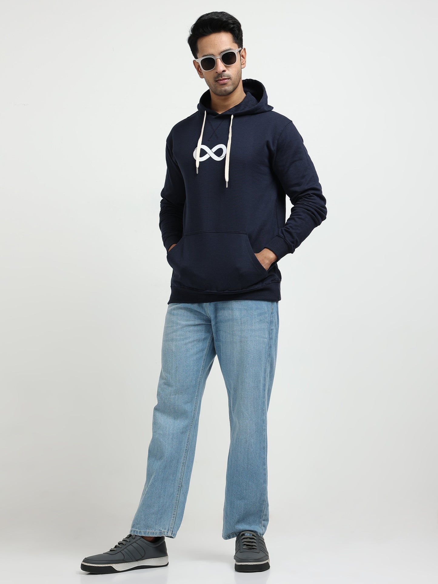 Navy Blue Hoodie Bio Wash Fleece