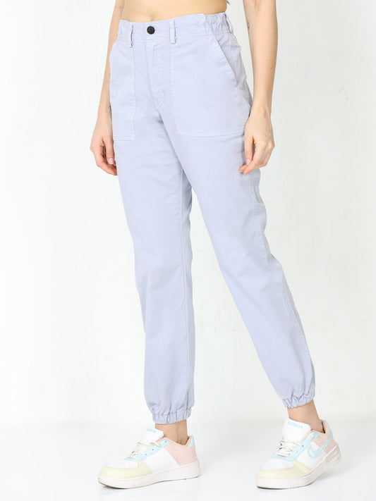 Women Vintage Blue Stone Jogger Pants