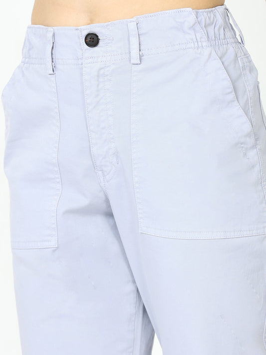 Women Vintage Blue Stone Jogger Pants