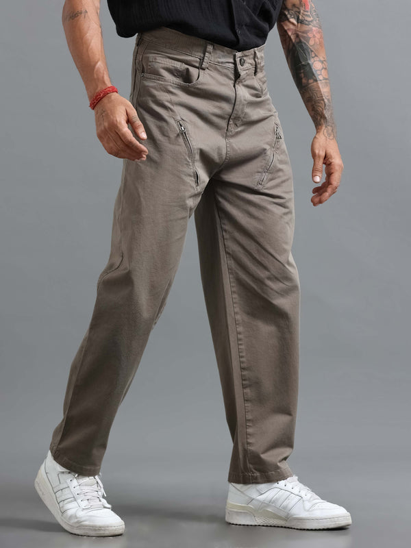 Milano Zip Trouser In Grey
