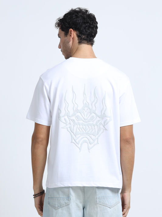 White Oversized Bio Wash Terry