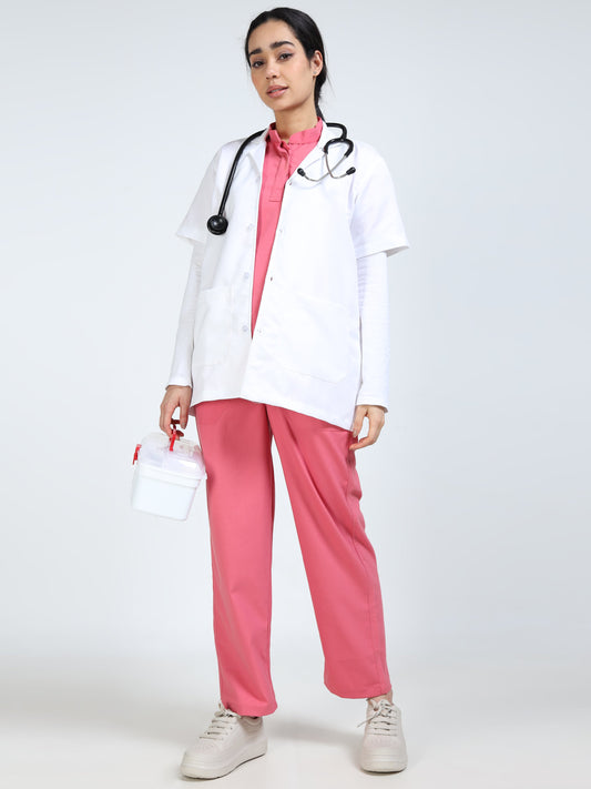 Unisex Medical Lab Coat – Professional White Doctor Apron Durable, Easy-Care & Breathable- EXECUTIVE FORECAST TWIL BASE FABRIC