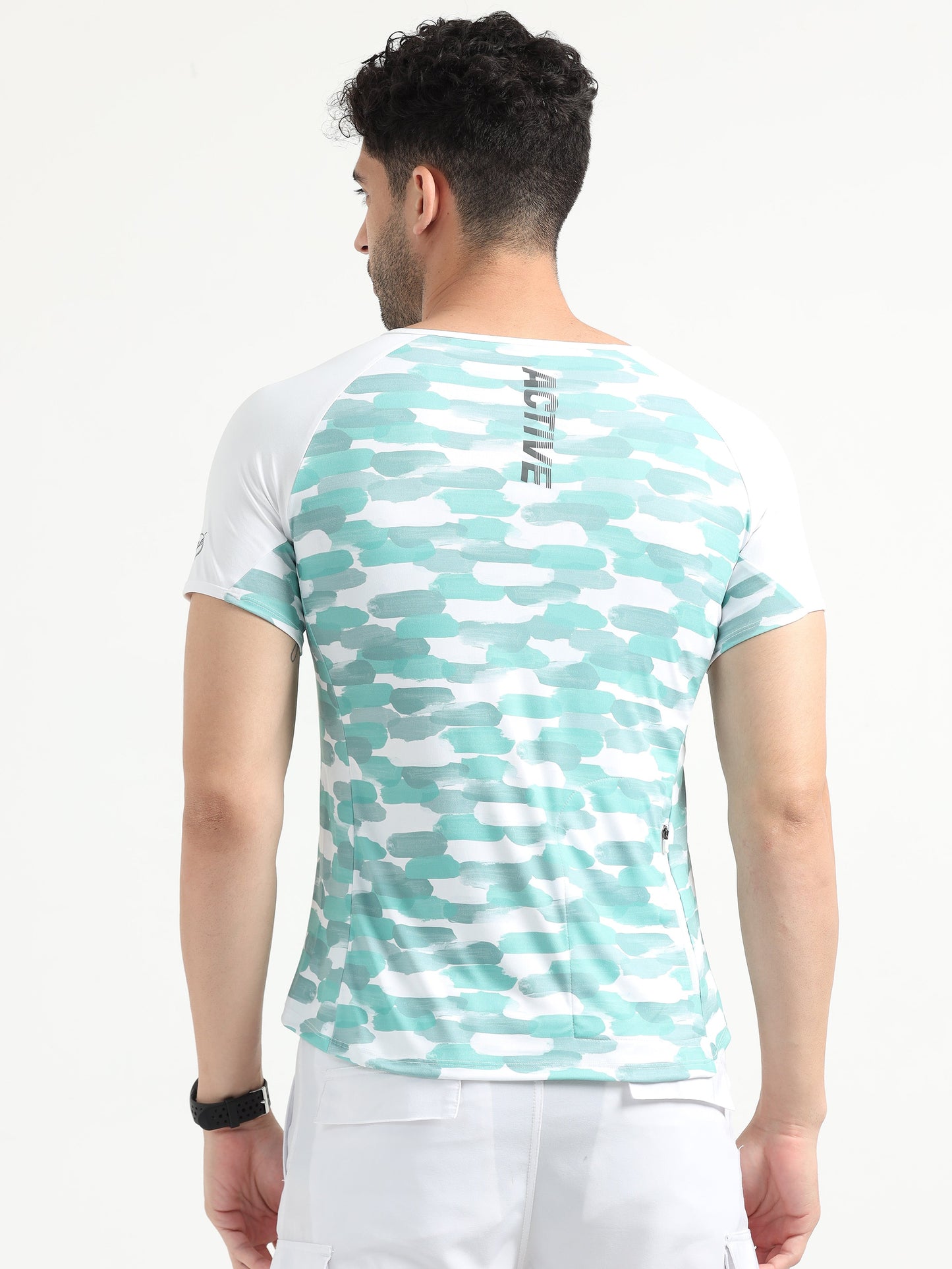 Painted Stripe Abstract Men Cycling Tee