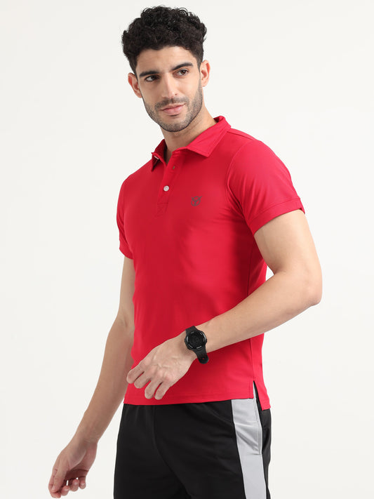 Charming Red Men Active Polo Tee