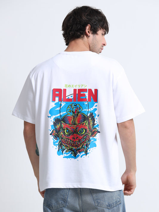 White Oversized T-Shirt - 100% Cotton Bio Wash Terry