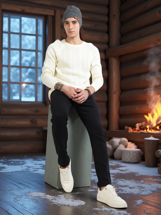 Men’s Black Slim Fit Joggers with Adjustable Drawstring Waist & Side Pockets