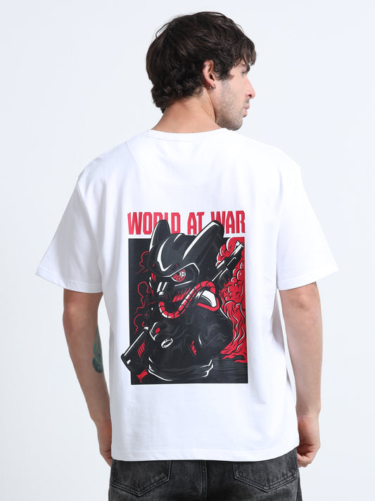 White Oversized T-Shirt - 100% Cotton Bio Wash Terry