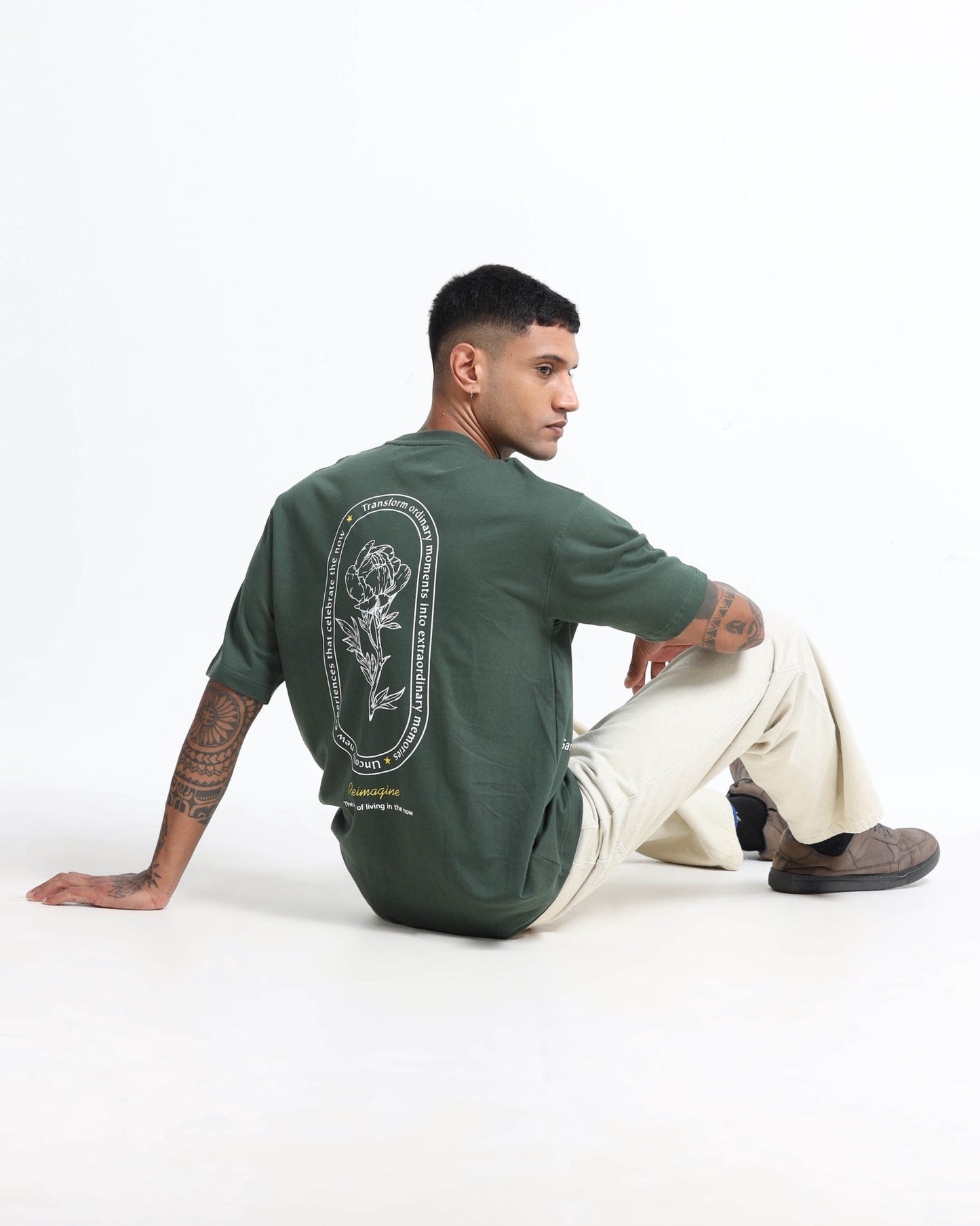 REIMAGINE FOREST GREEN TEE - Relaxed Fit