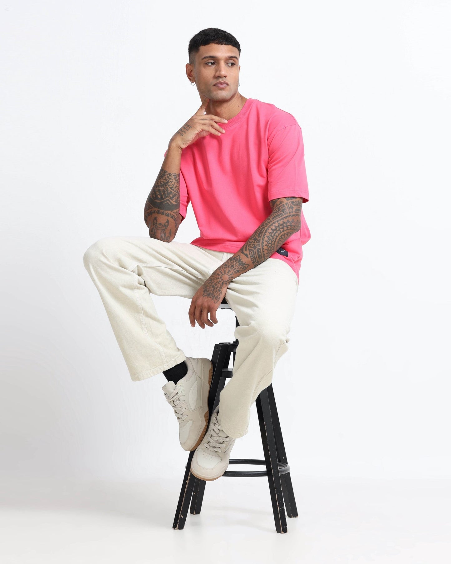 THE GROOVE Pink Basic Tee - Relaxed Fit