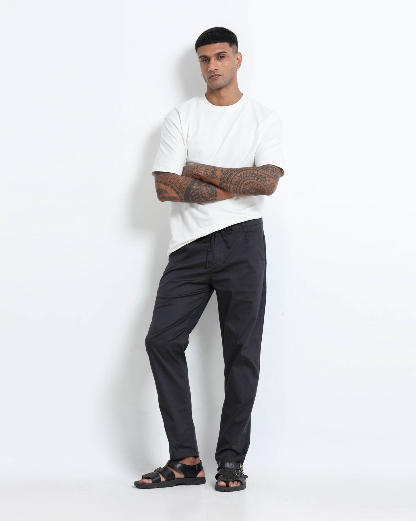 Airy Twill Trousers - Grey