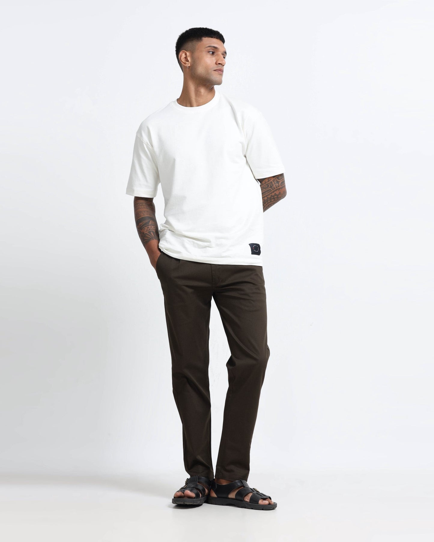 Airy Twill Trousers - Brown