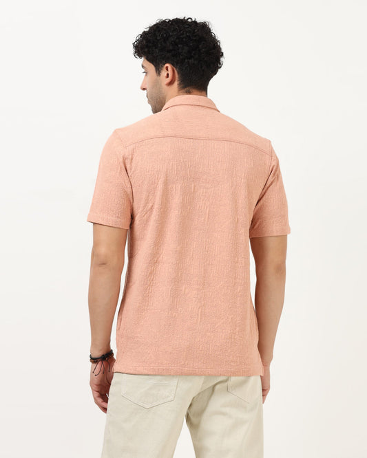 FOAM Peach Textured Shirt