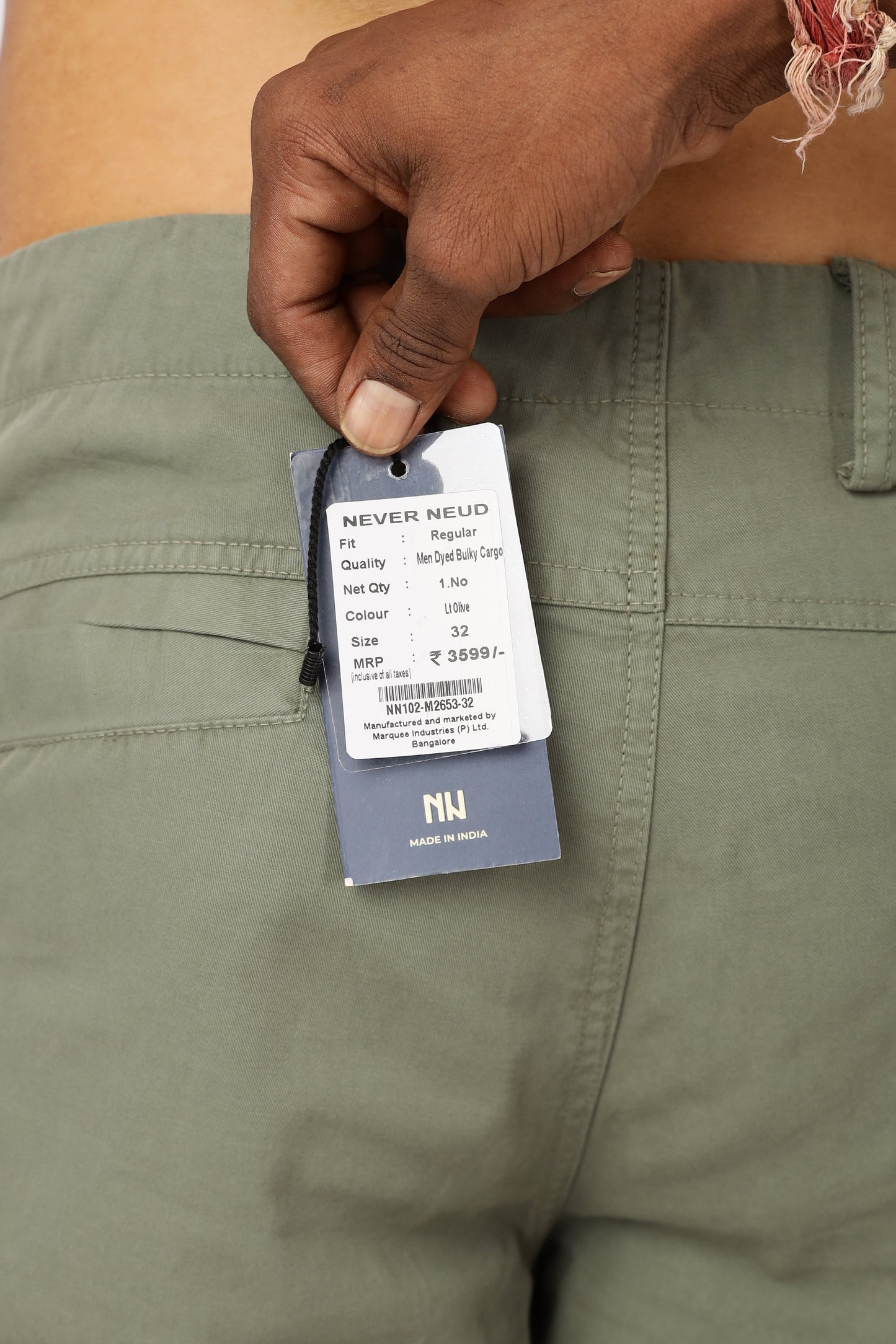 Men Dyed Bulky Cargo-Lt Olive