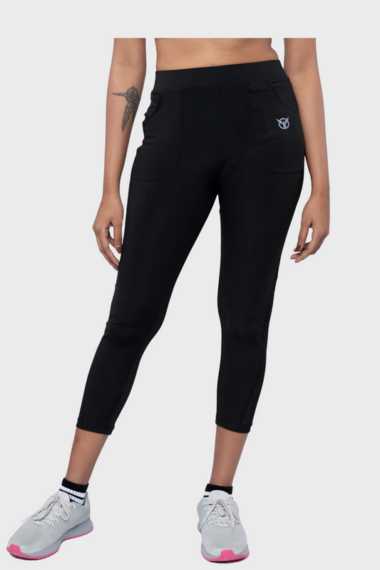 Verveflex:active Ankle Legging/tights-mesh Trim With Pockets