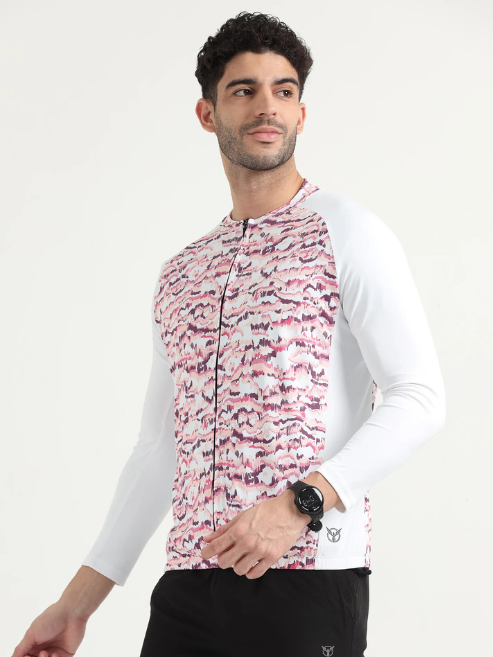 Mauve Abstract Men Cycling Tee