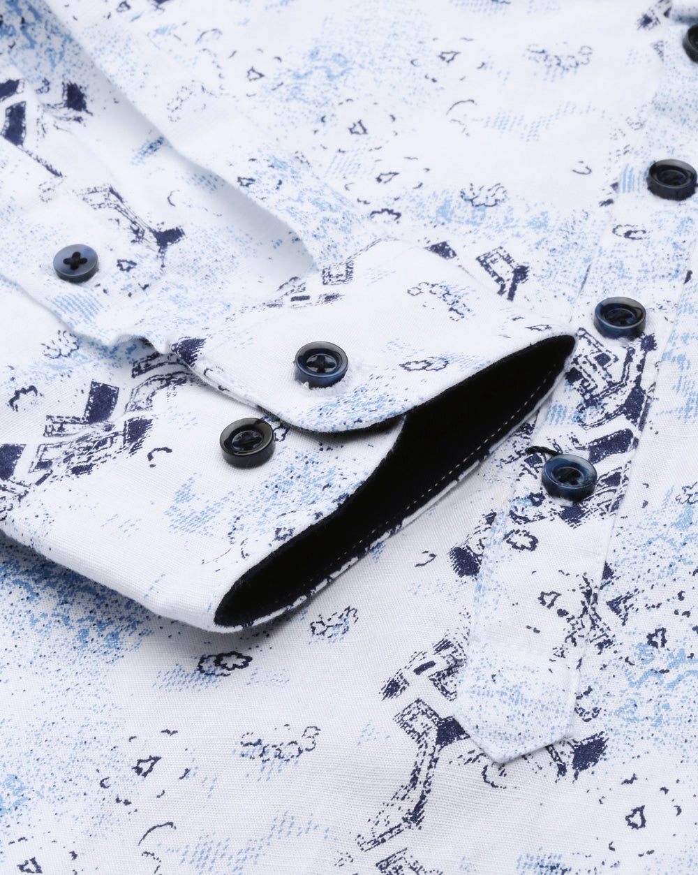 Abstract Print Kurta White