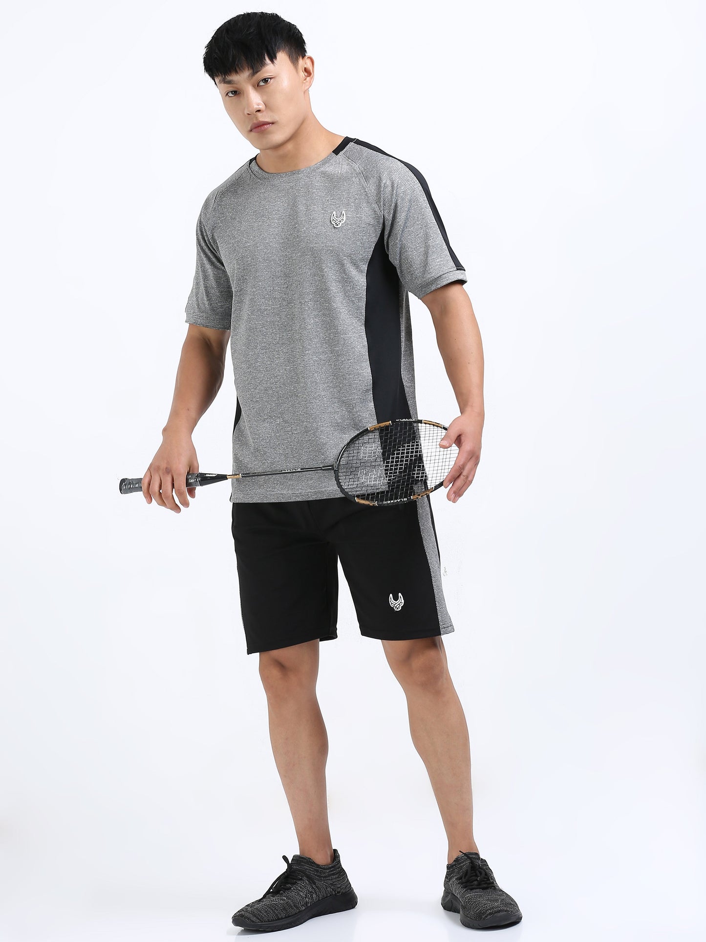 Men's Grey Bird's Eye Athletic T-Shirt