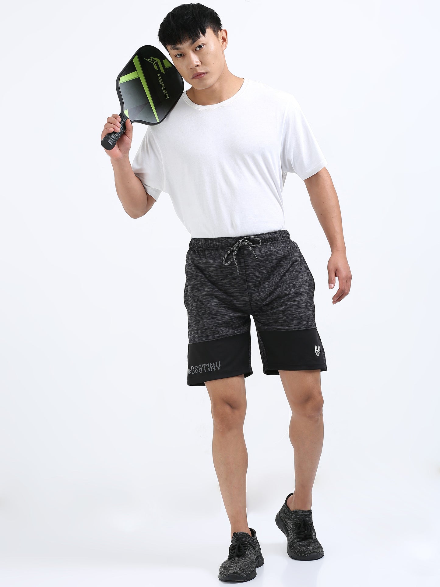 Men’s Black Dual-Tone Sports Shorts
