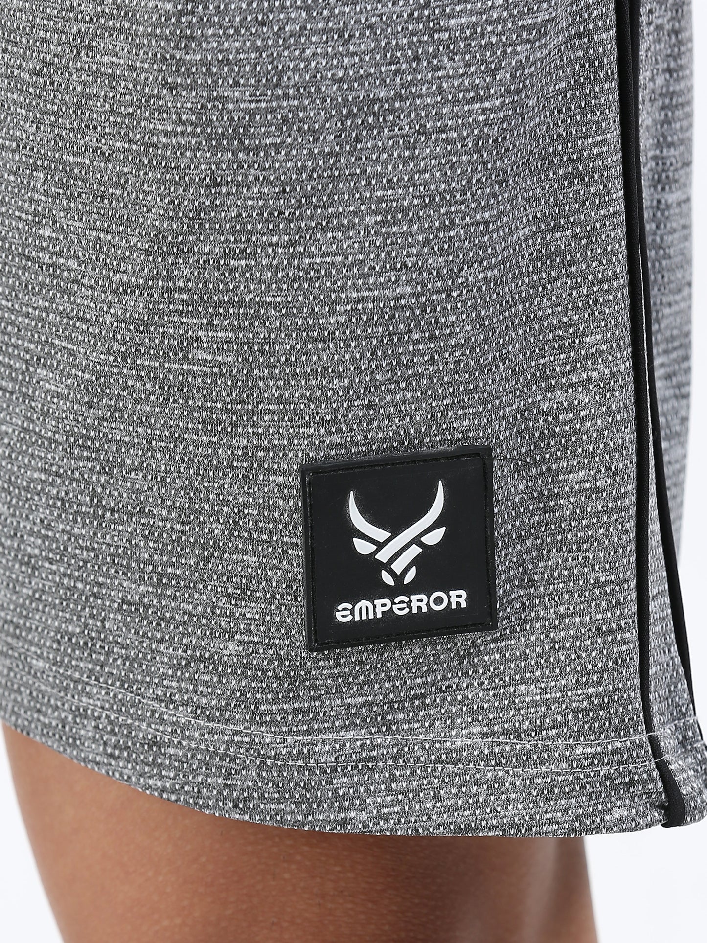 Men’s Grey Knit Active Shorts with Side Branding
