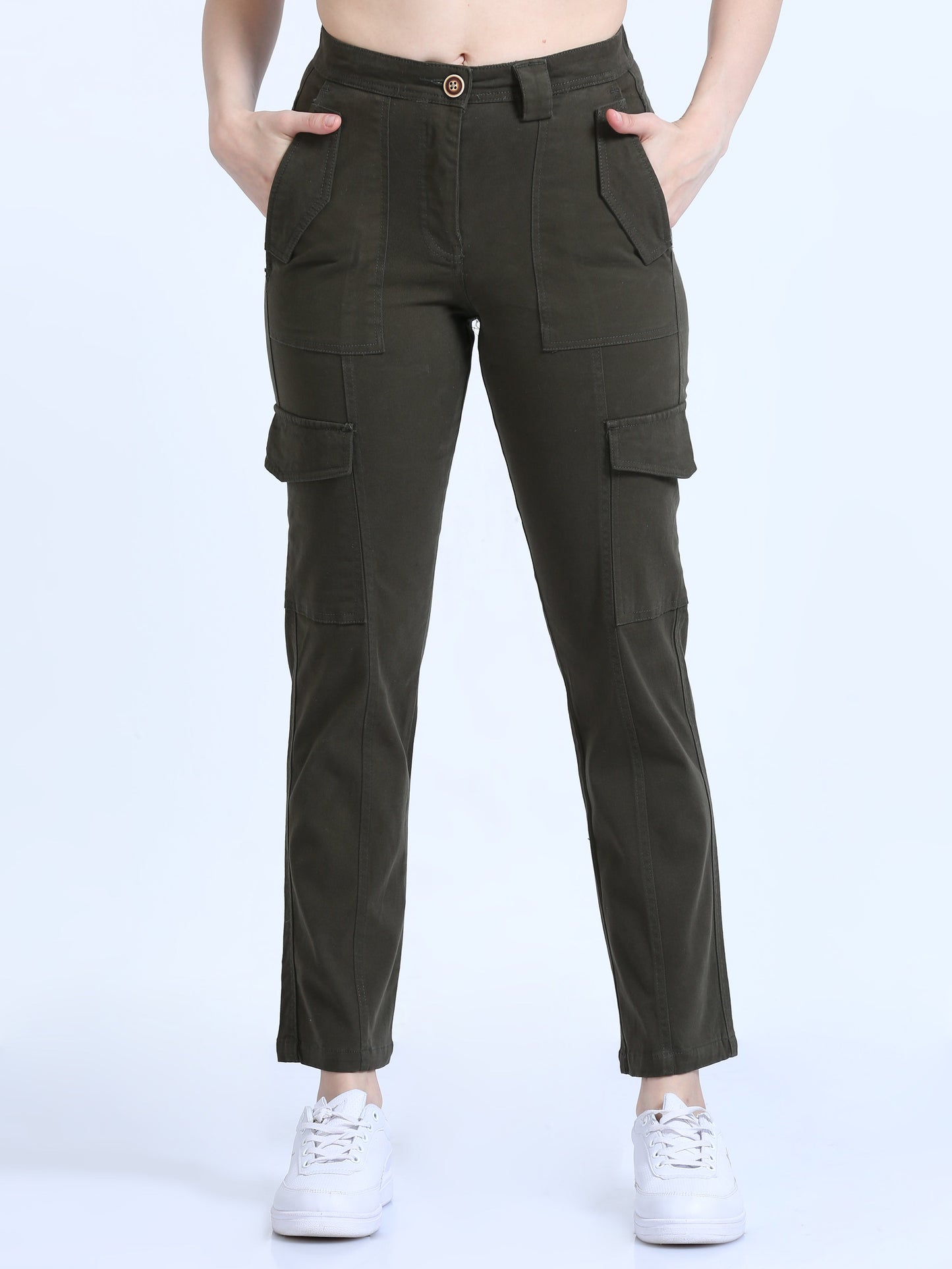 Women Bolsillo Cargo-Olive