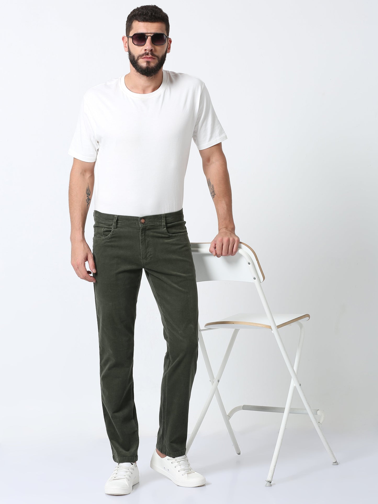 Olive Corduroy Pants Mens