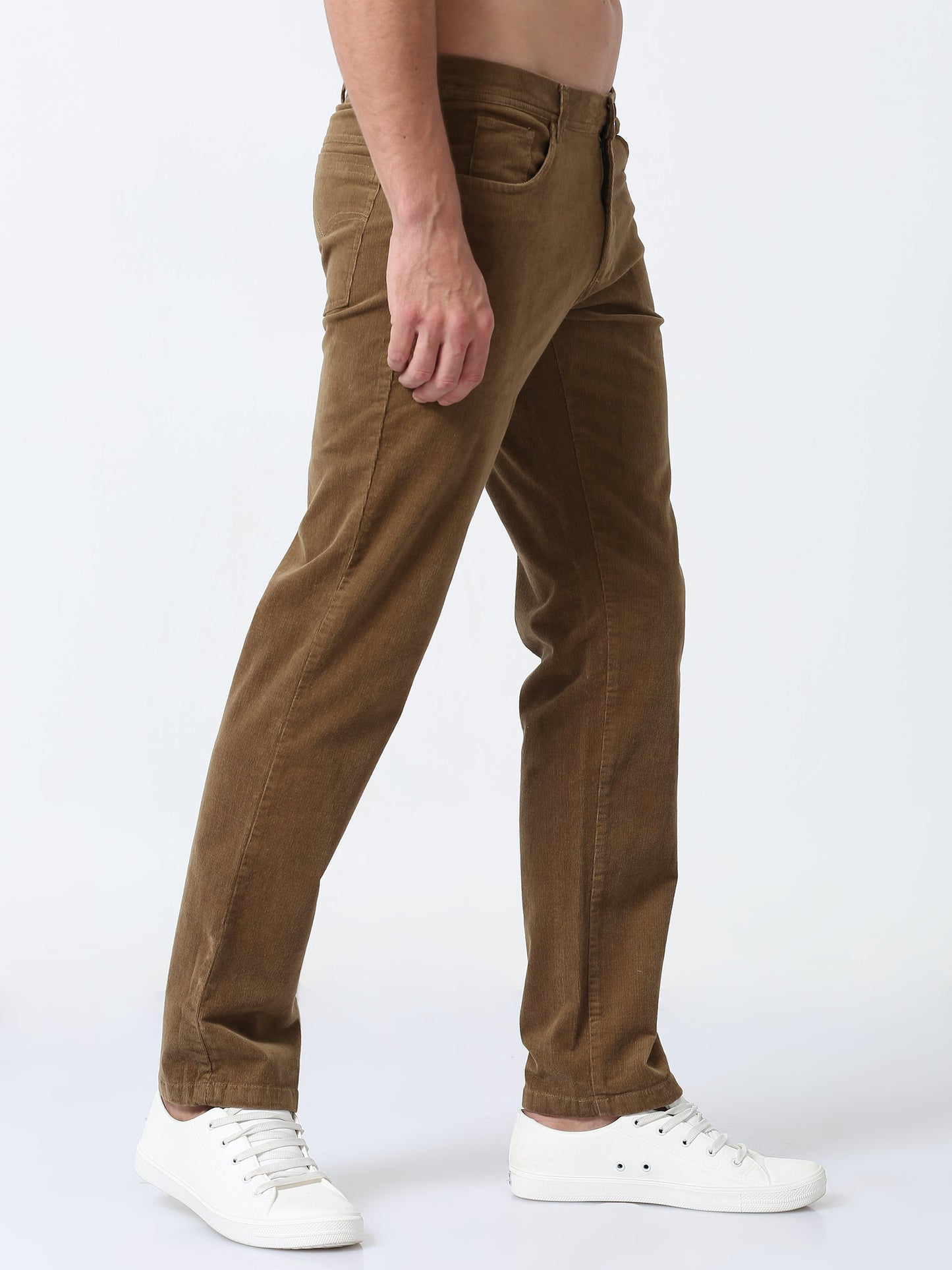 Men Corduroy Trousers-Khaki