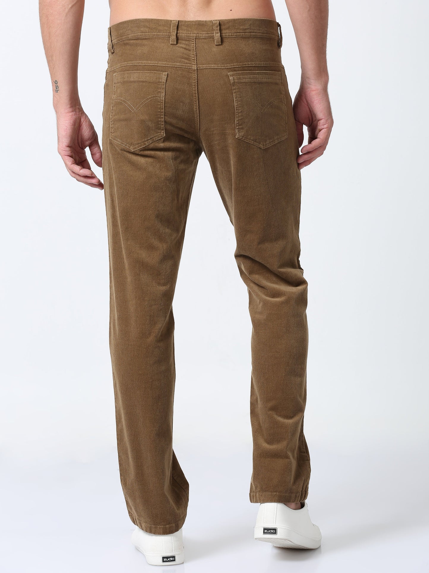 Men Corduroy Trousers-Khaki