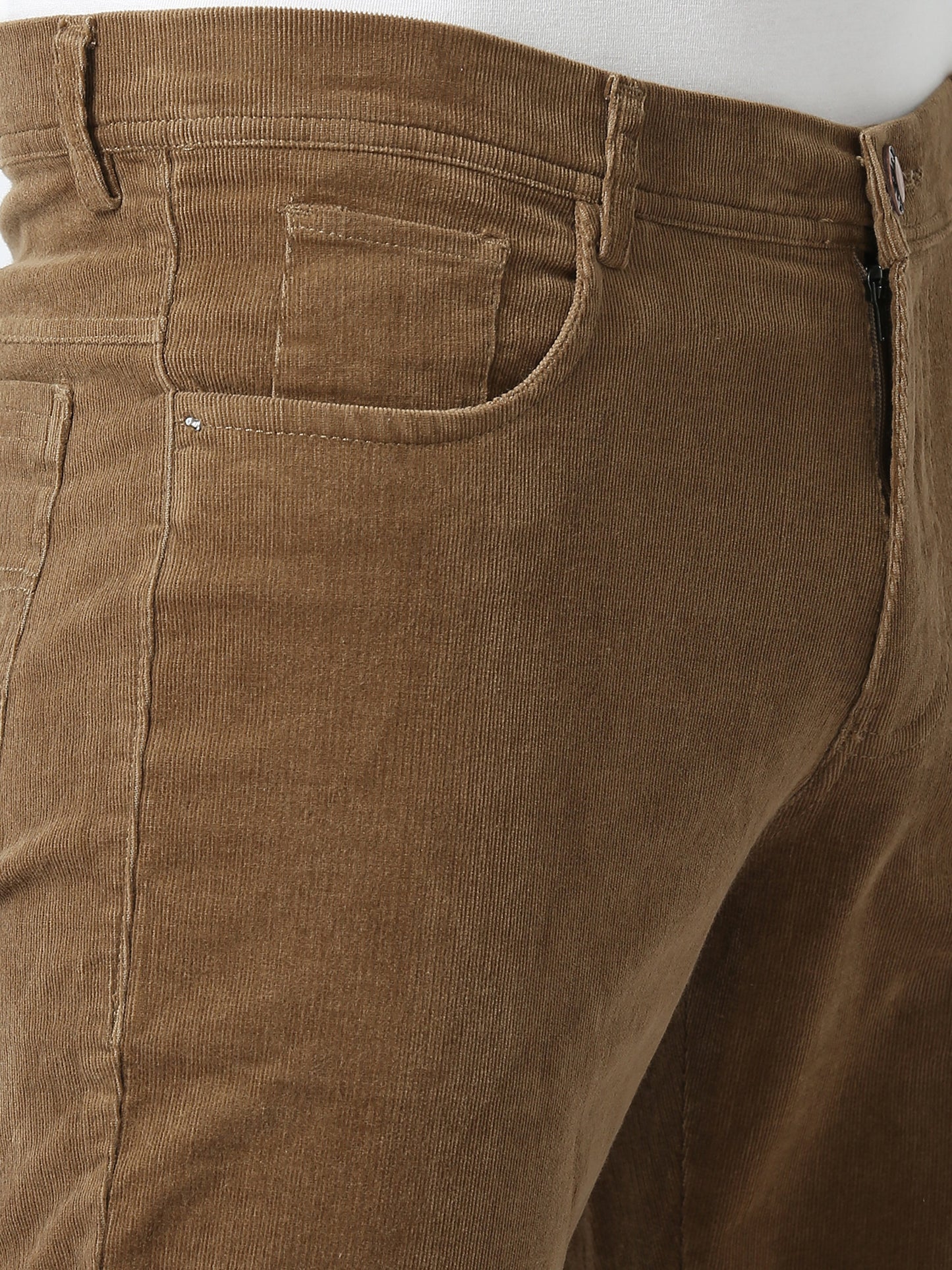 Men Corduroy Trousers-Khaki