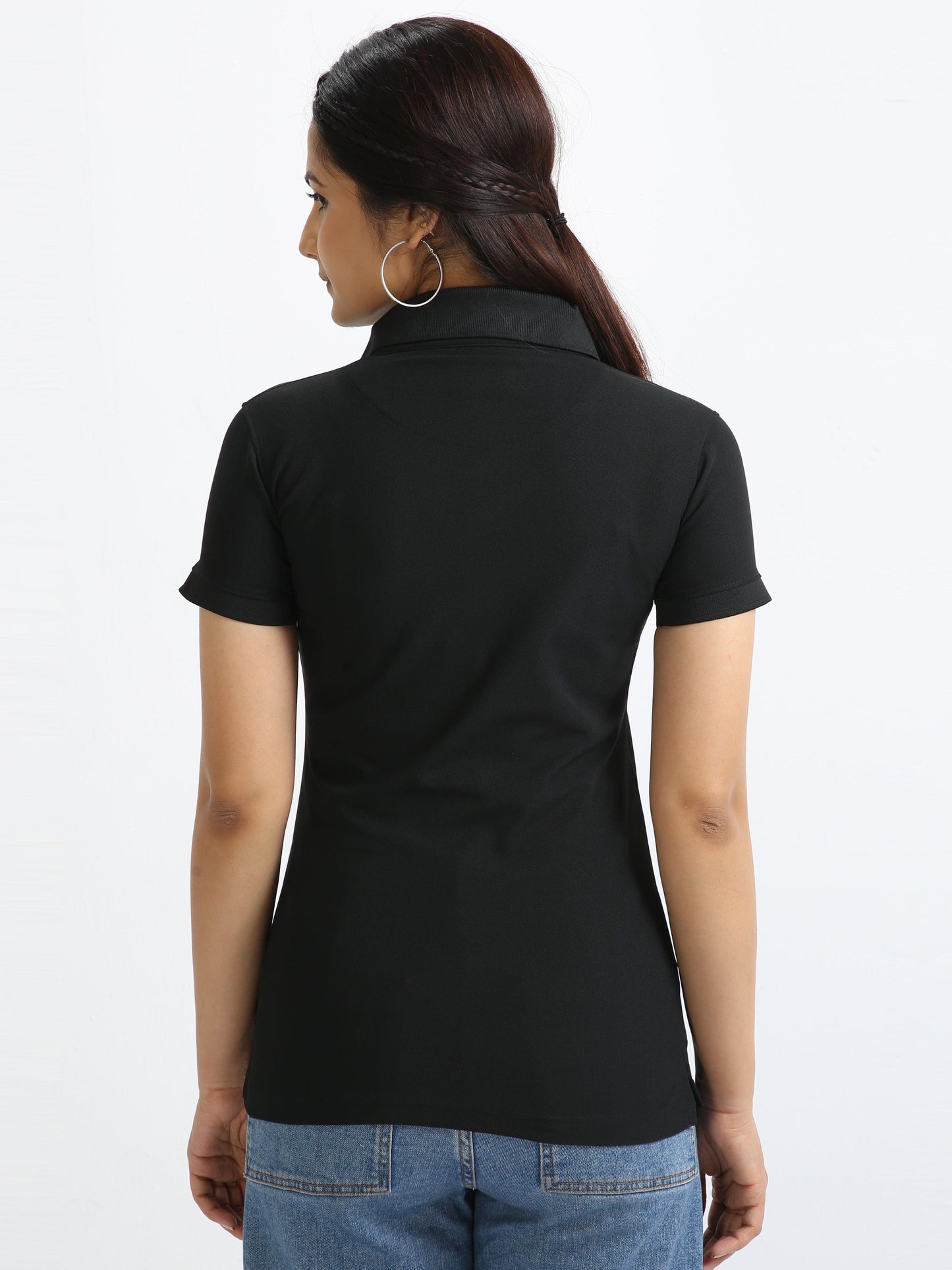 Black Women's Polo T-shirt
