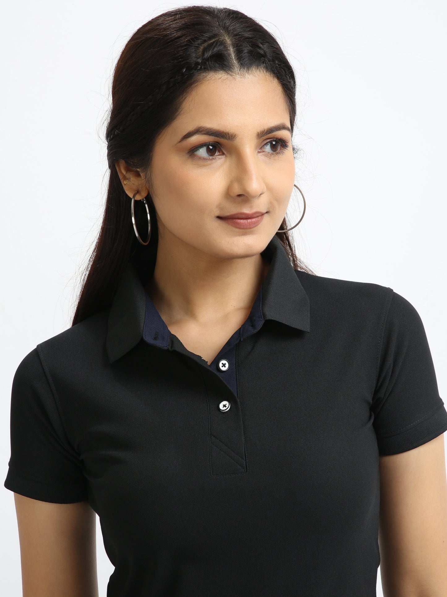 Black Women's Polo T-shirt