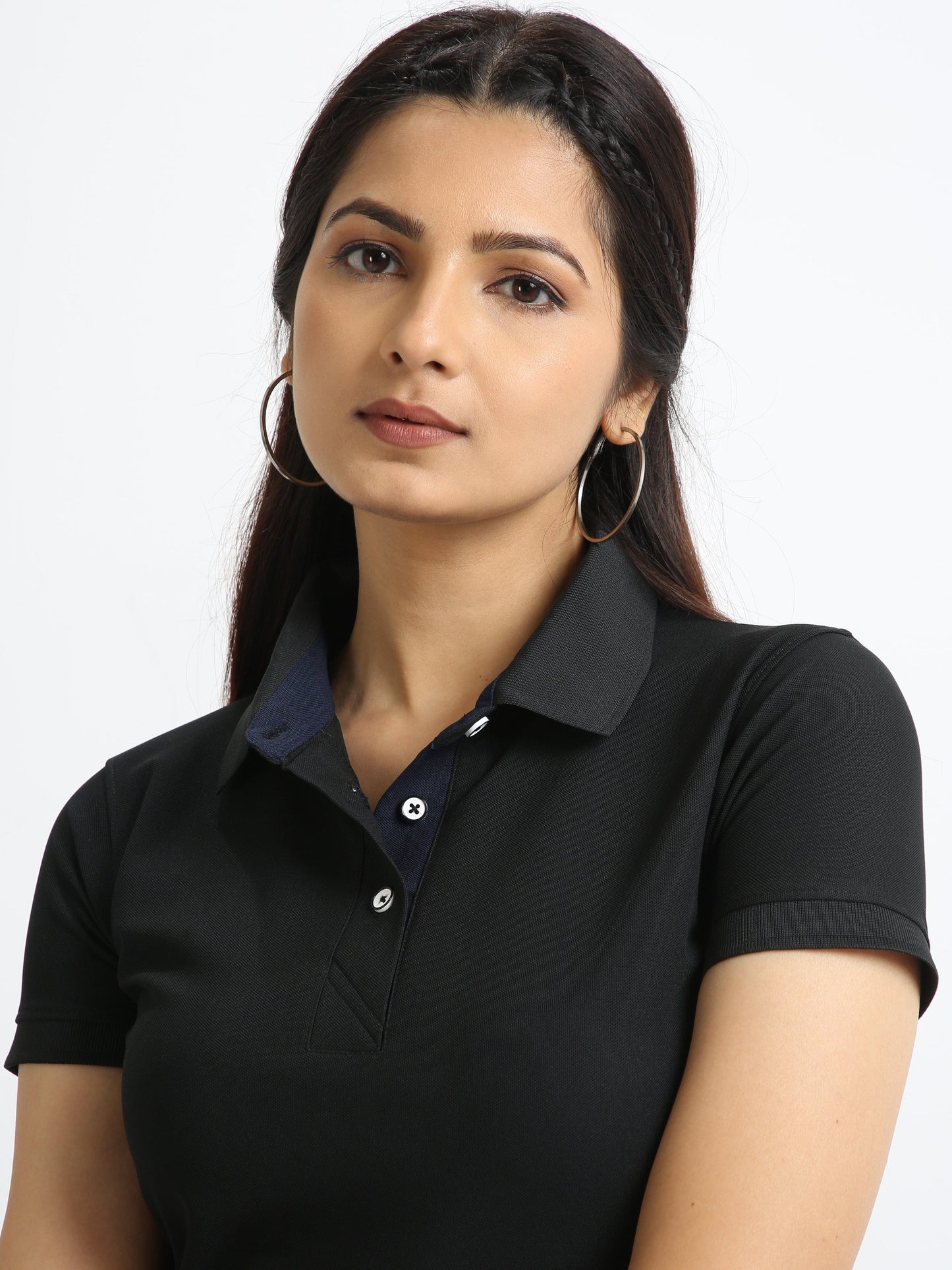 Black Women's Polo T-shirt
