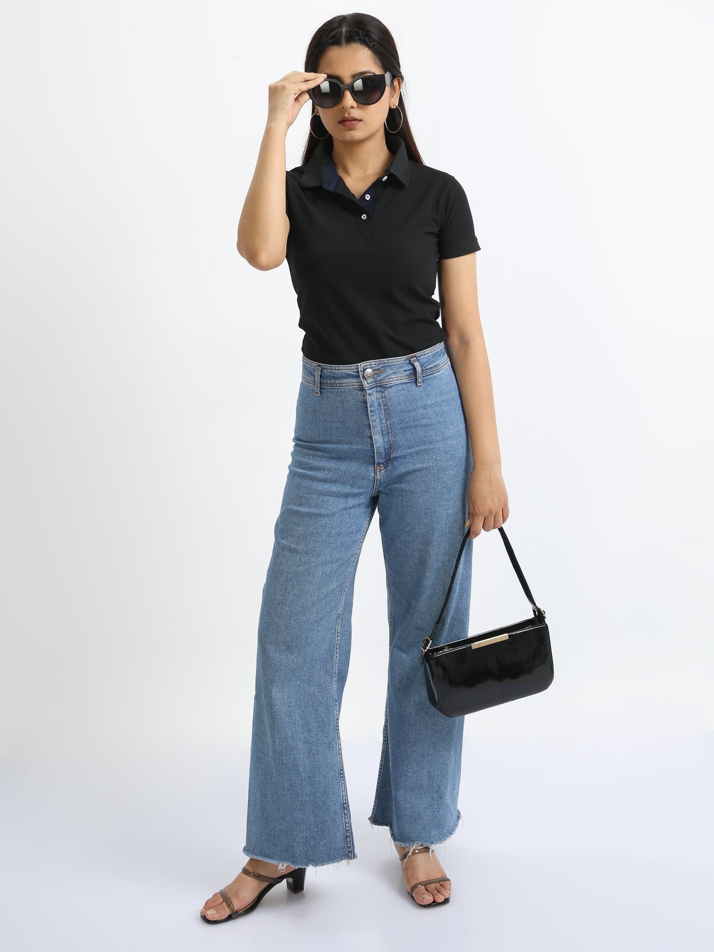 Black Women's Polo T-shirt