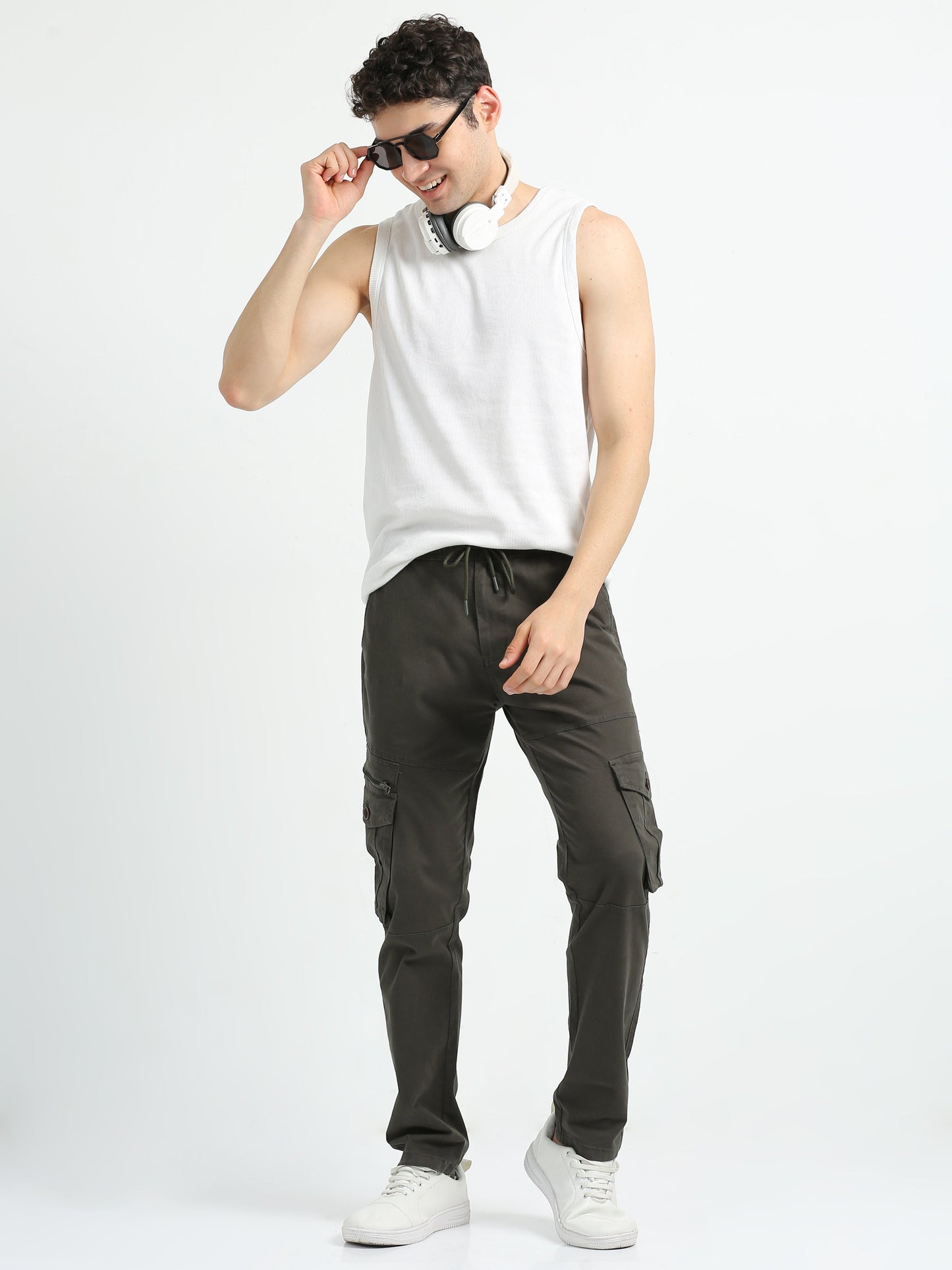 Men Zipper Cargo-Olive