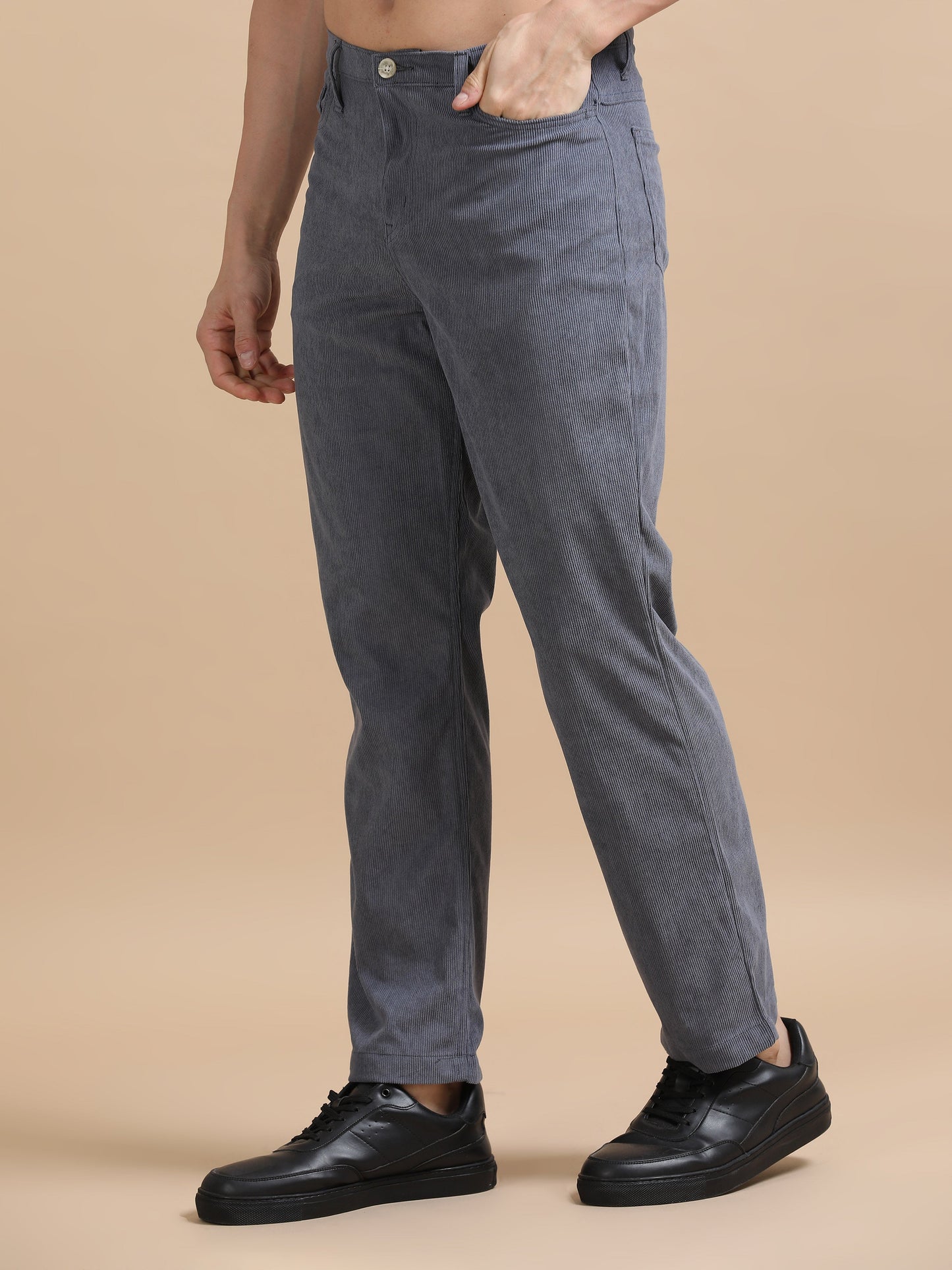 Dark Grey Corduroy Trousers