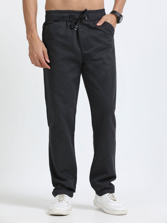 Men Relaxed Airport Traveller Trouser-Black