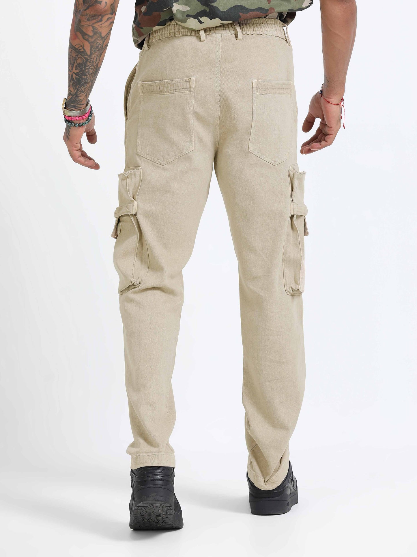 TwillTrek Overdyed Denim Cargo In Cream
