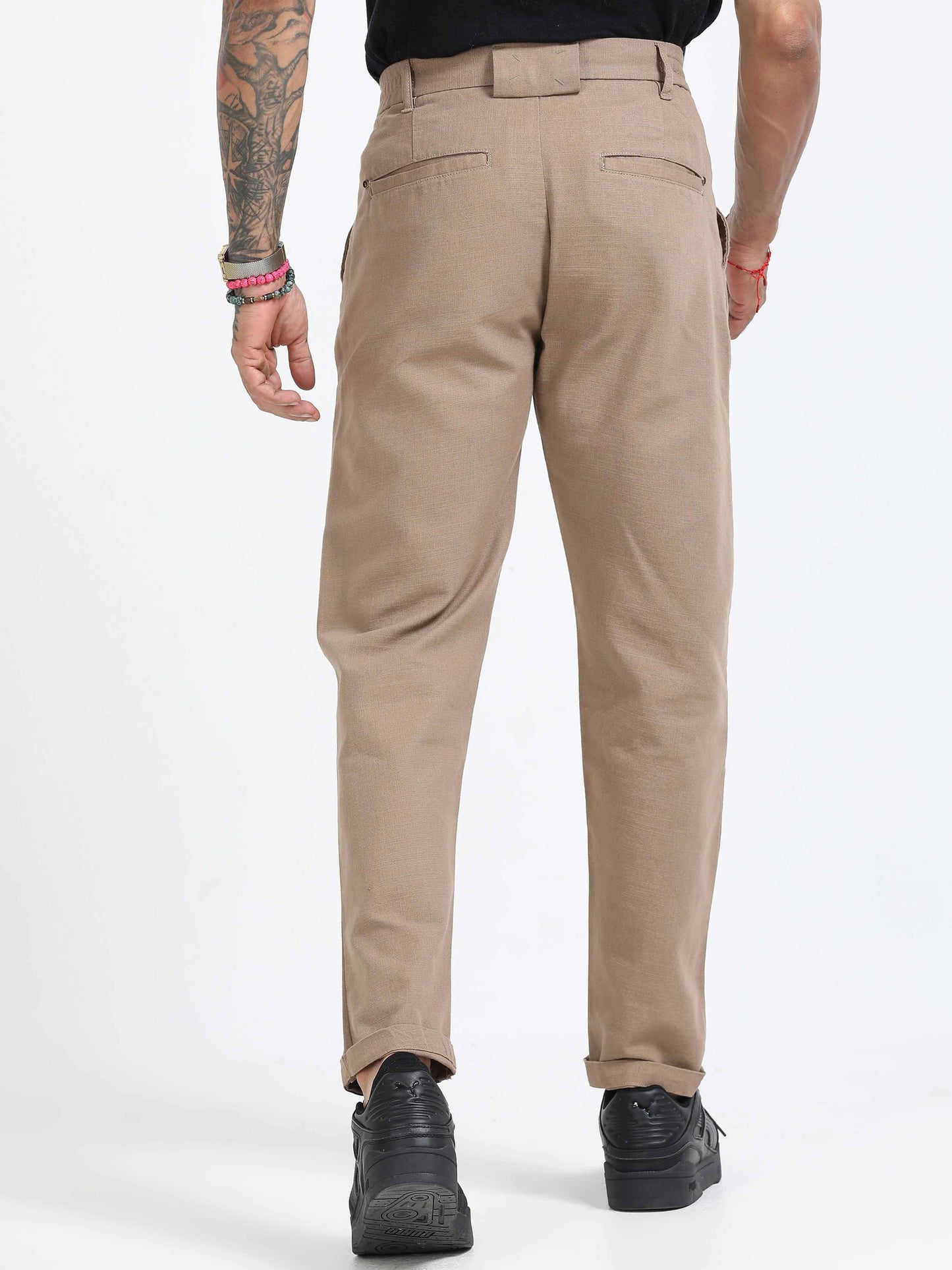 Elite Pleated Trouser - Linen Feels In Khaki