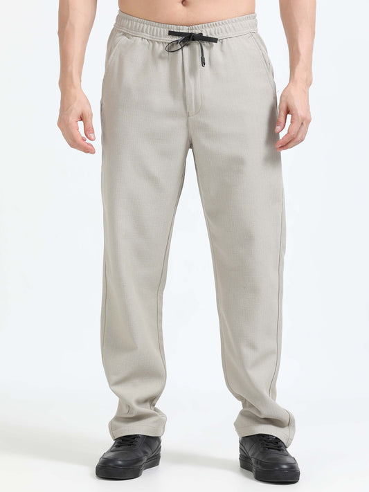 Men Lazy Linen Traveler Trouser-Beige