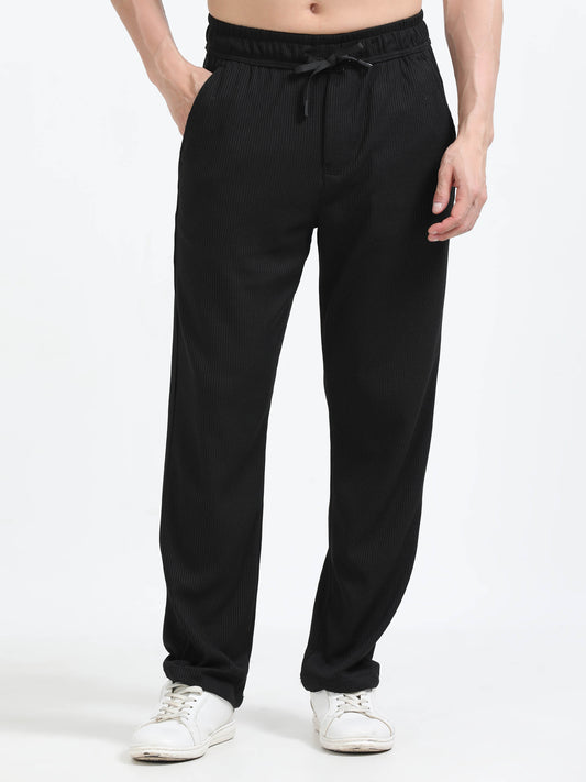 Men Popcorn Traveler Trouser-Black