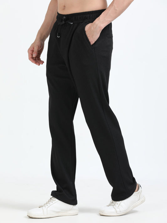 Men Popcorn Traveler Trouser-Black