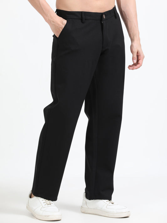 Men Tencil Leisure Trousers-Black
