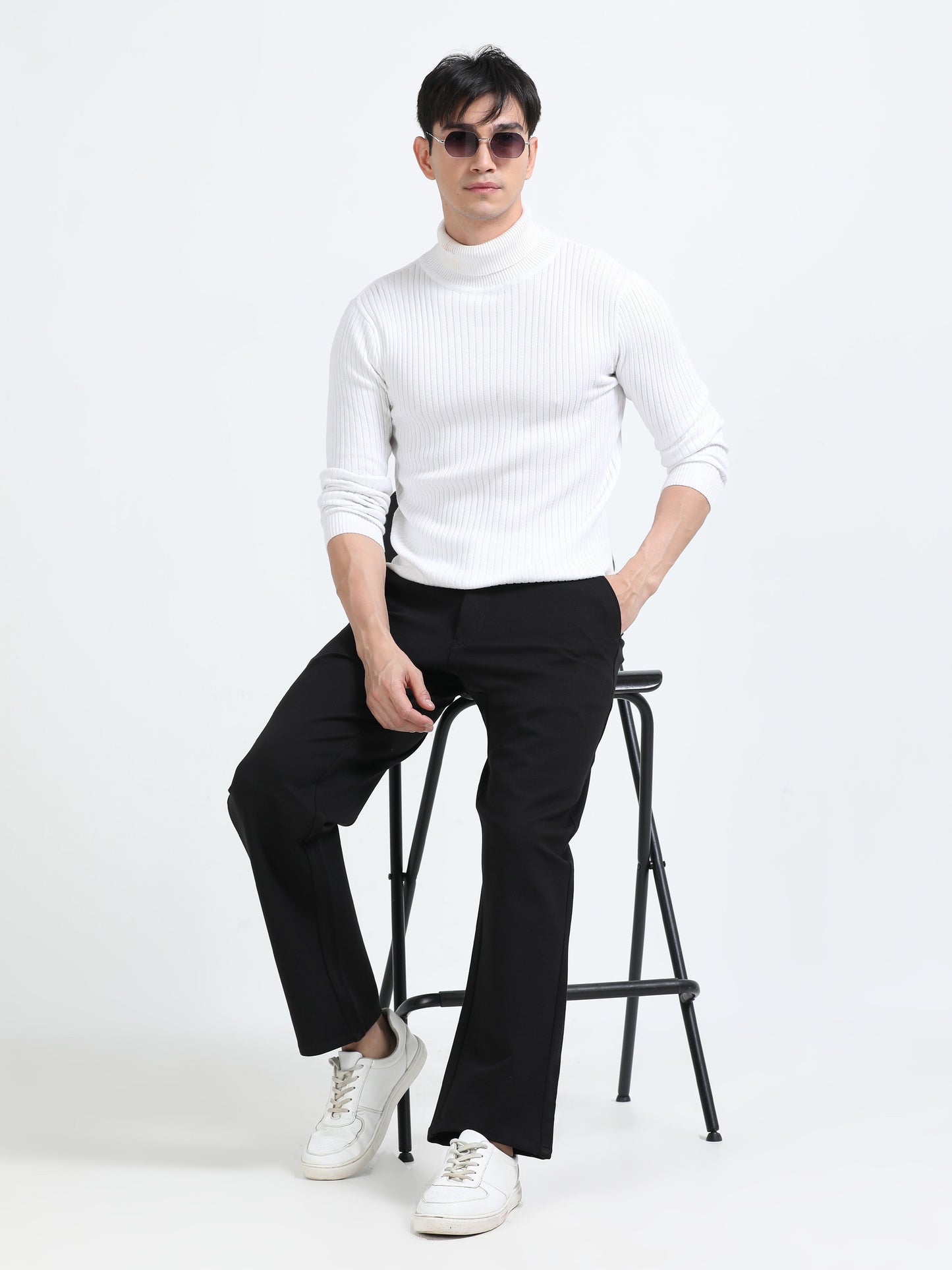 Men Tencil Leisure Trousers-Black