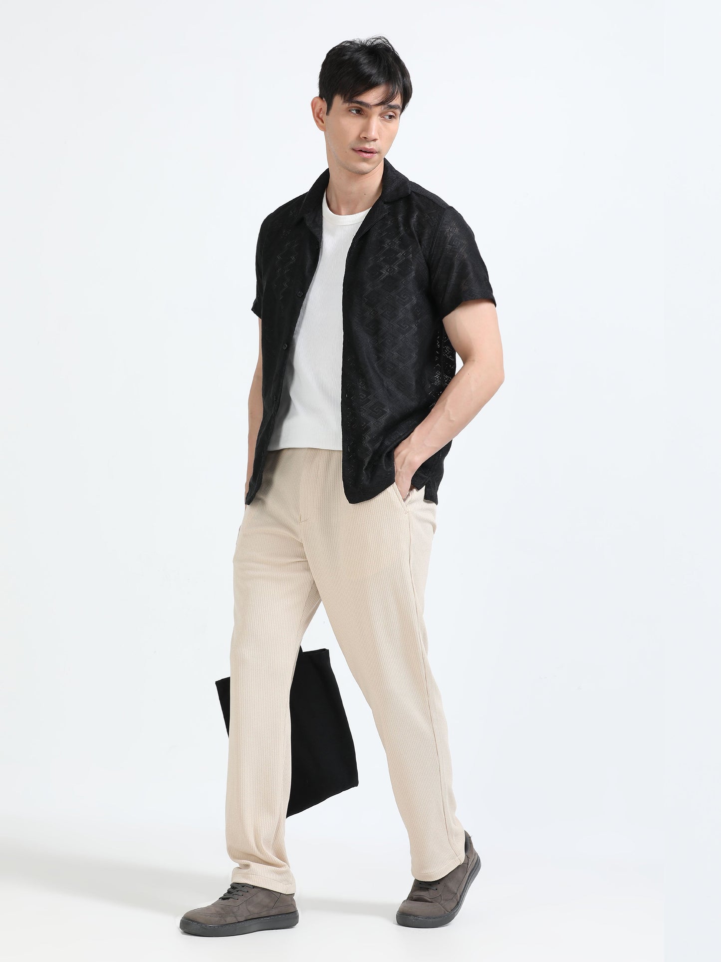 Men Popcorn Traveller Trouser-Beige