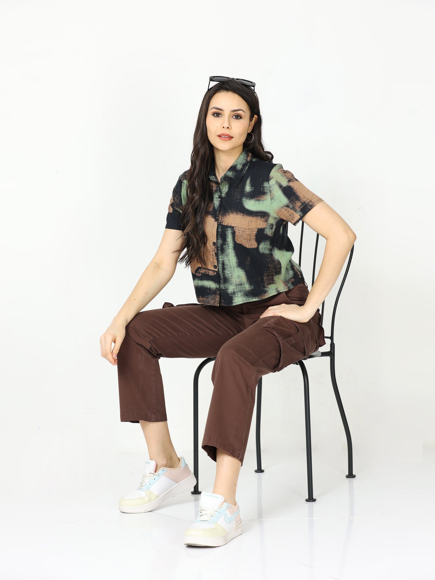 Women Vintage Brown Cargo