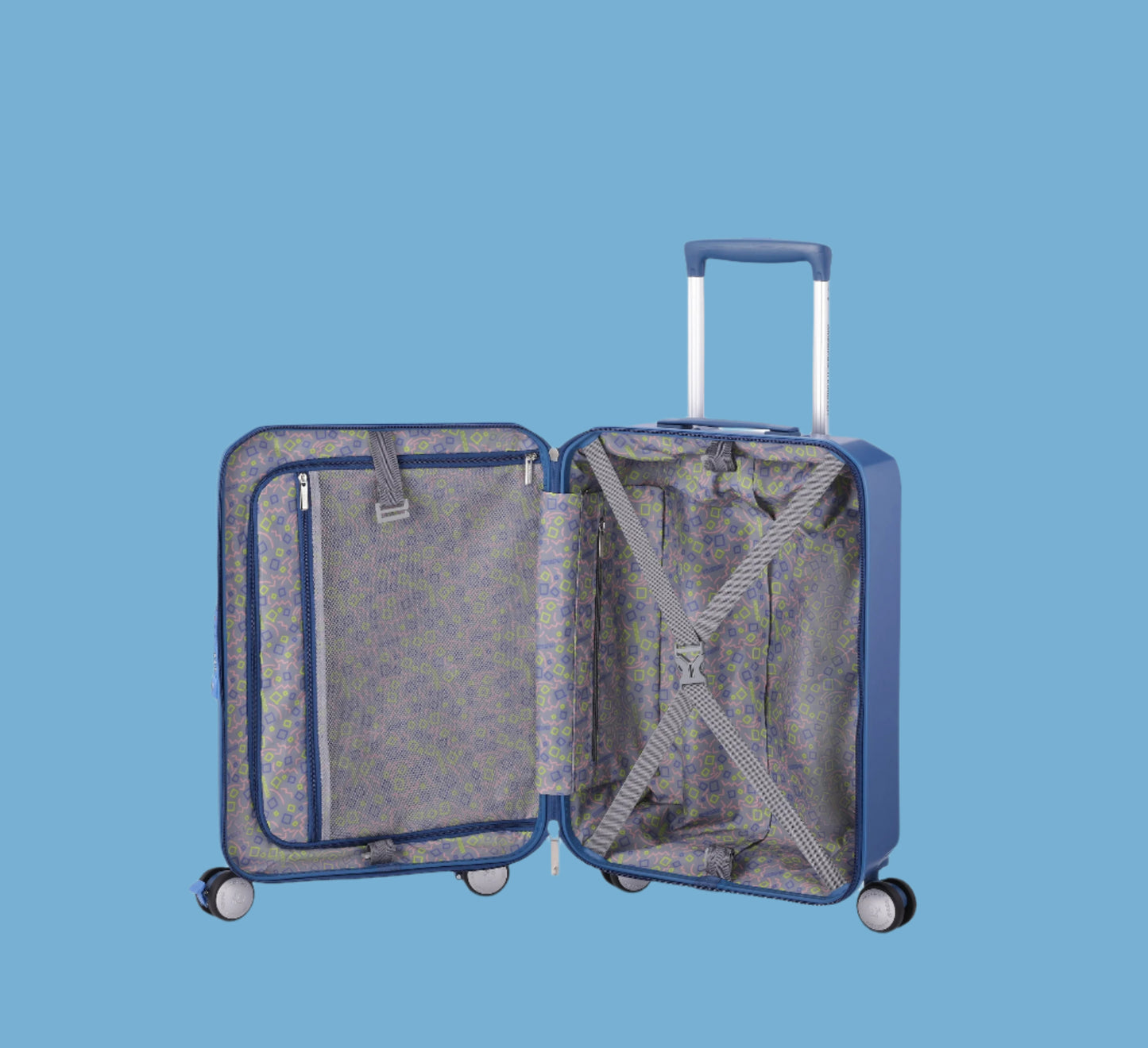 American Tourister Blue Hard Case Carry On Luggage
