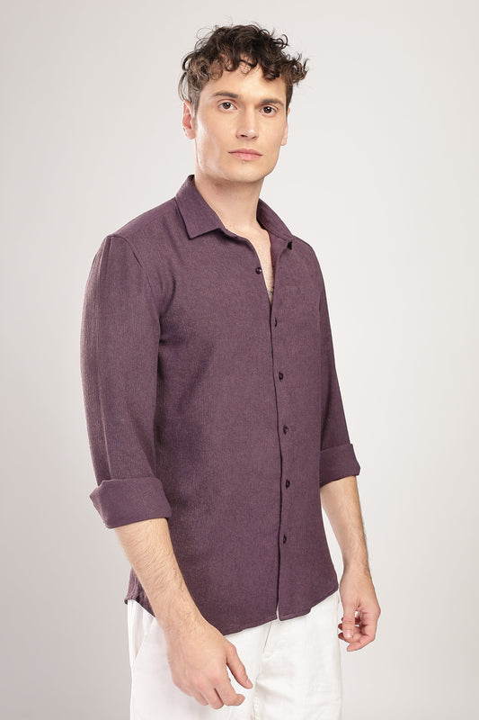 Men Textured Shirt-Lavender