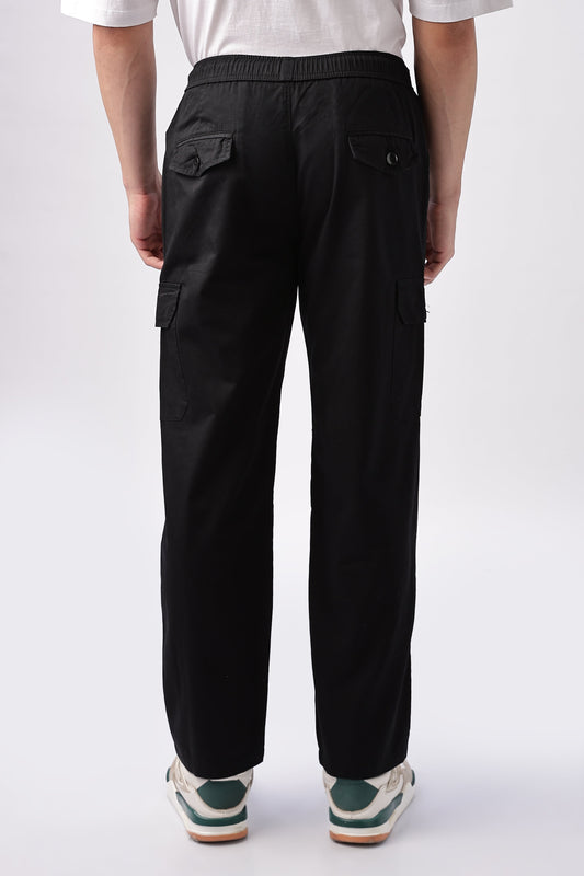 Men Relaxed Fit Air Cargo-Black