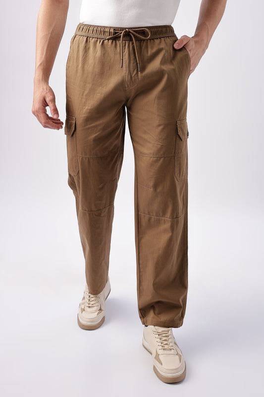 Men Relaxed Fit Air Cargo-Brown