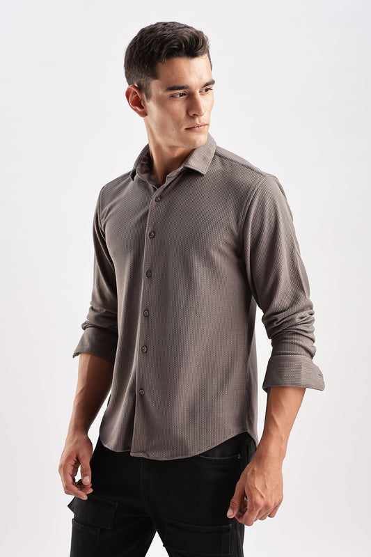 Men Honeycomb TXO Shirts-Grey