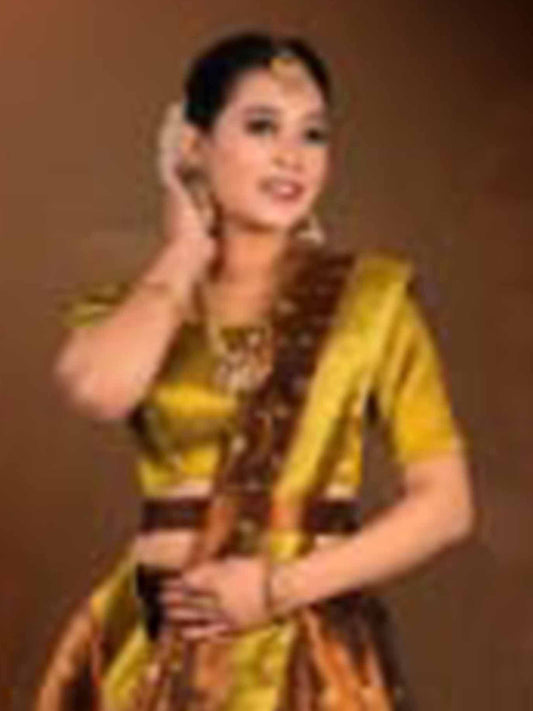 Copper Liril Tissue Fabric Lehenga for Women